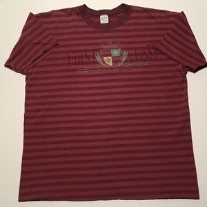 Vintage 90s Velva Sheen Striped Tshirt maroon